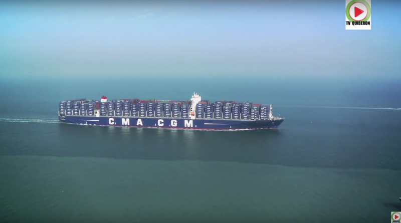 Le Havre - Le CMA-CGM Bougainville plus grand porte-conteneurs au monde -