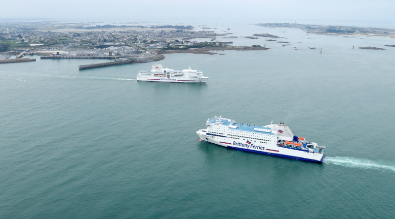 Bretagne Télé: La flotte 'Brittany Ferries' vue du Ciel